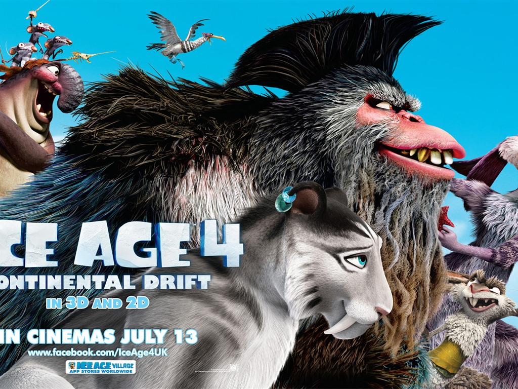 Ice Age 4: Continental Drift 冰川時代4：大陸漂移高清壁紙 #7 - 1024x768