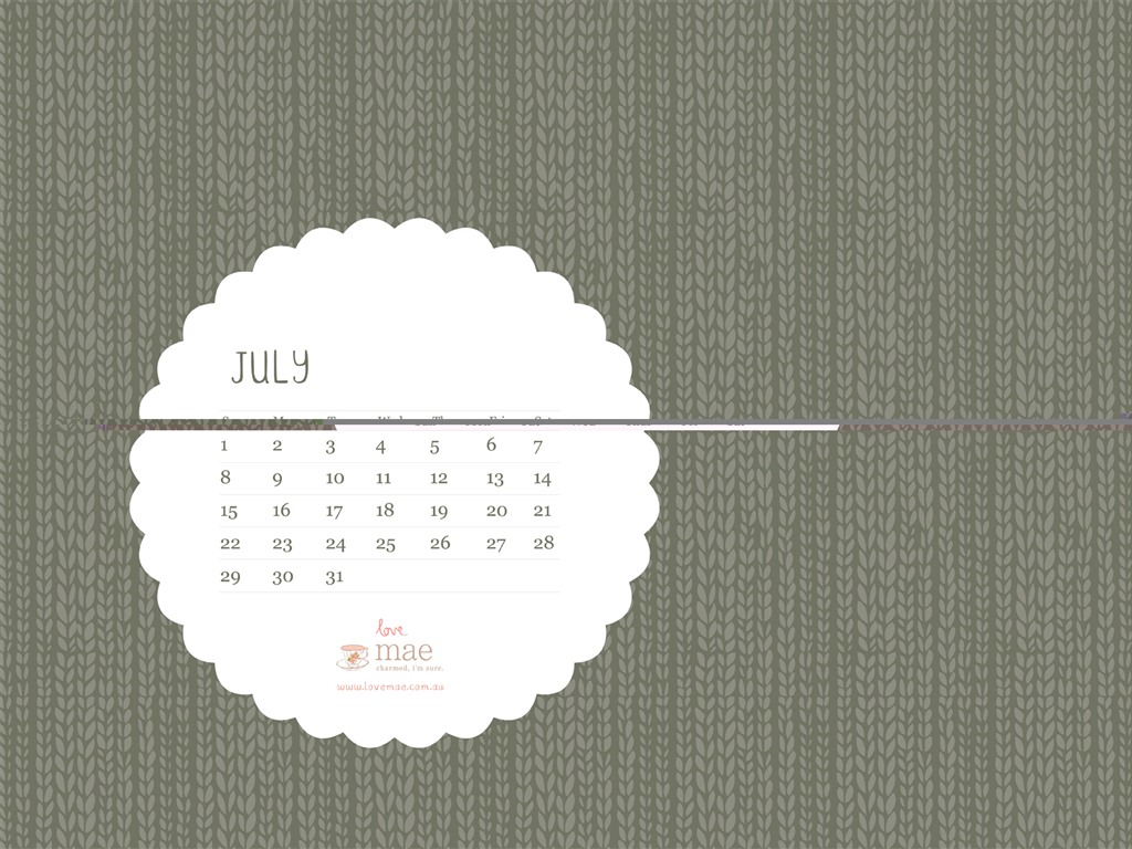 2012年7月 月曆壁紙(一) #2 - 1024x768