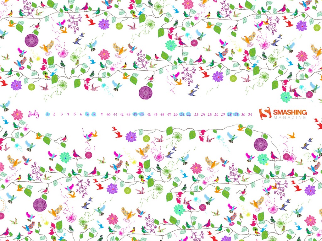 2012年7月 月曆壁紙(一) #9 - 1024x768