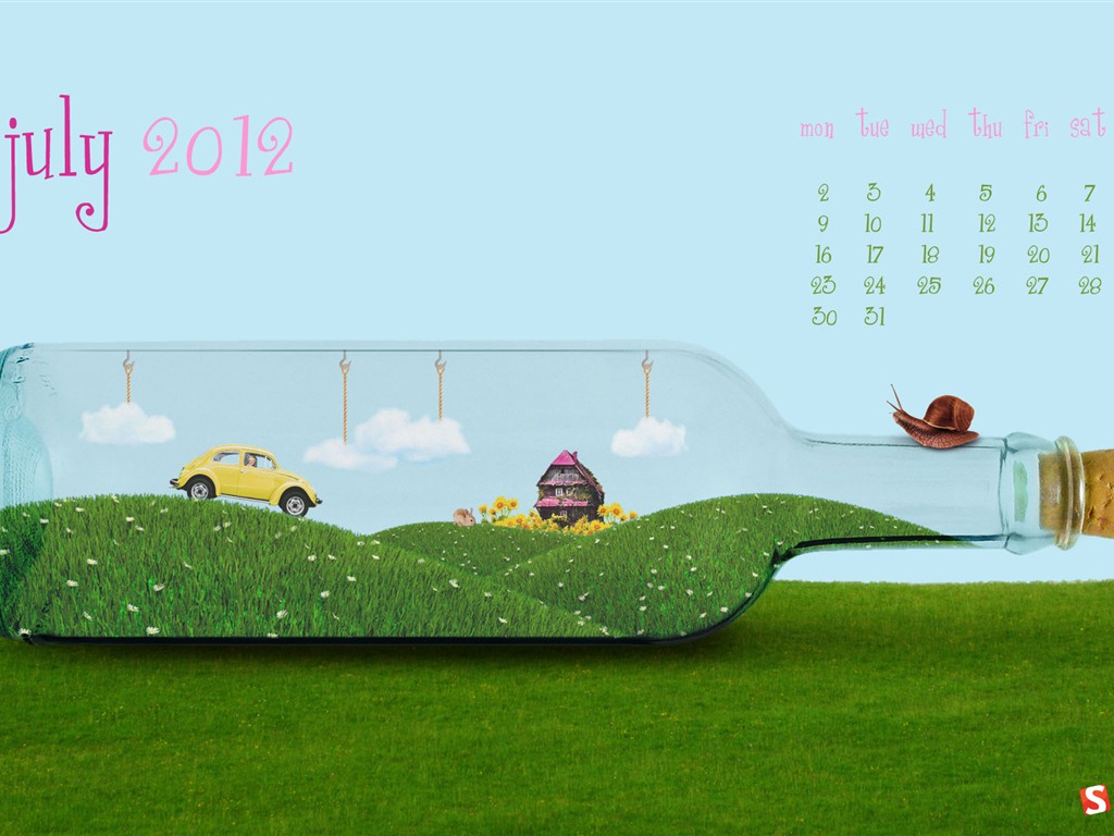 Juli 2012 Kalender Wallpapers (2) #3 - 1024x768