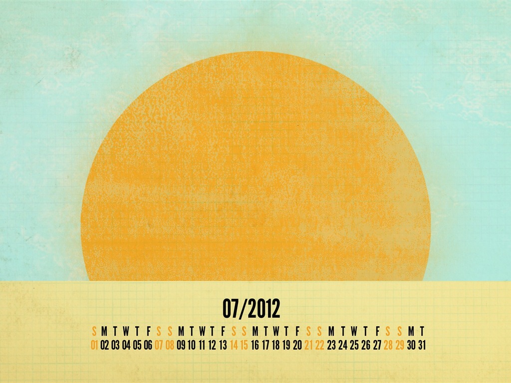 Juli 2012 Kalender Wallpapers (2) #8 - 1024x768