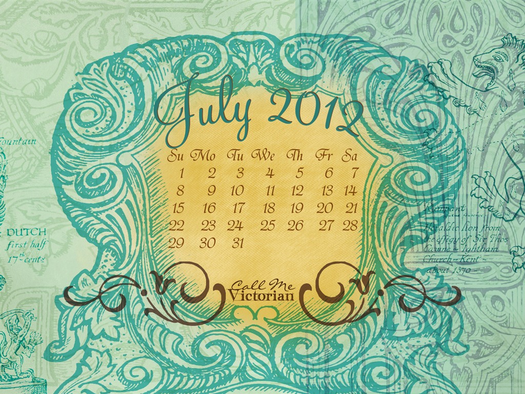 Juli 2012 Kalender Wallpapers (2) #17 - 1024x768