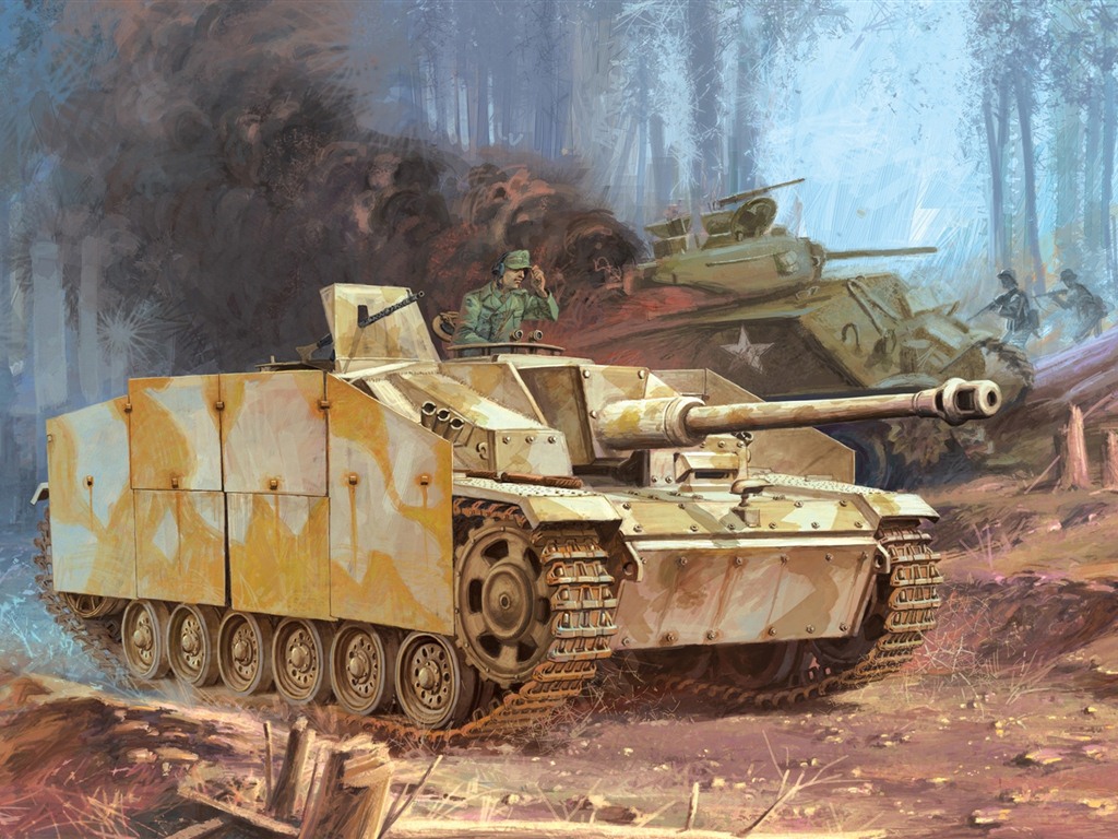 Военный танков, боевых бронированных картины HD обои #3 - 1024x768