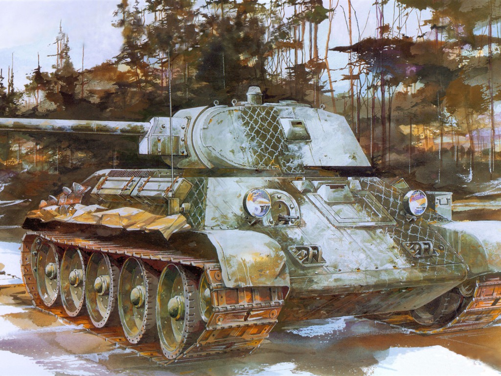 軍事坦克裝甲 高清繪畫壁紙 #8 - 1024x768