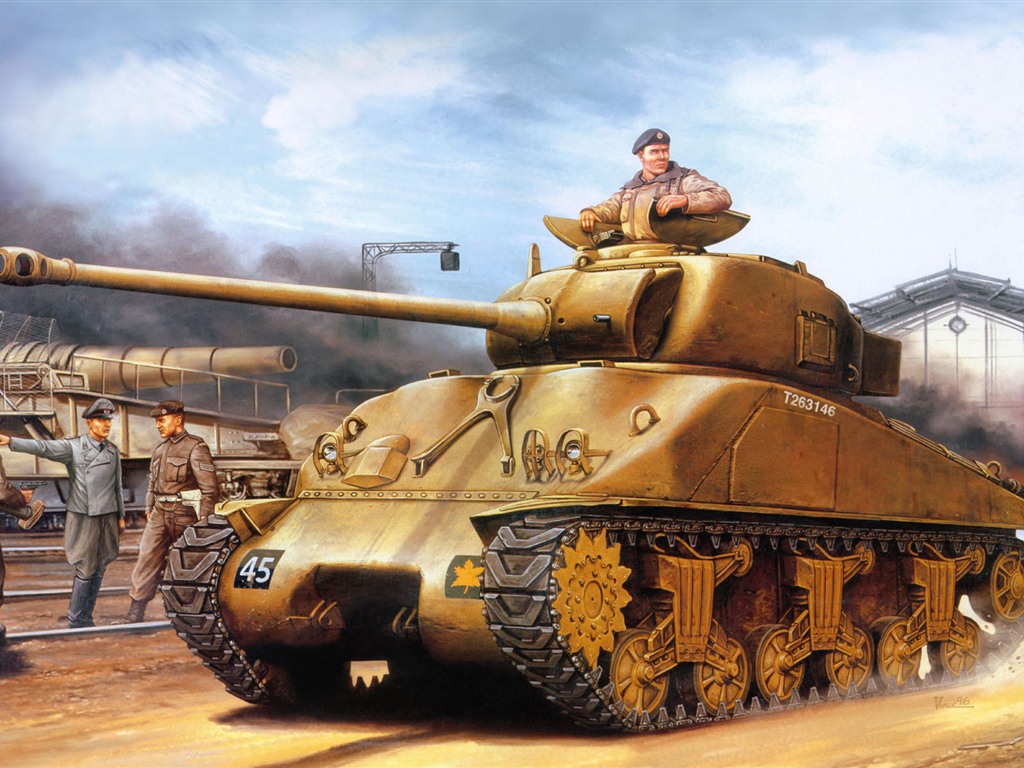 軍事坦克裝甲 高清繪畫壁紙 #10 - 1024x768