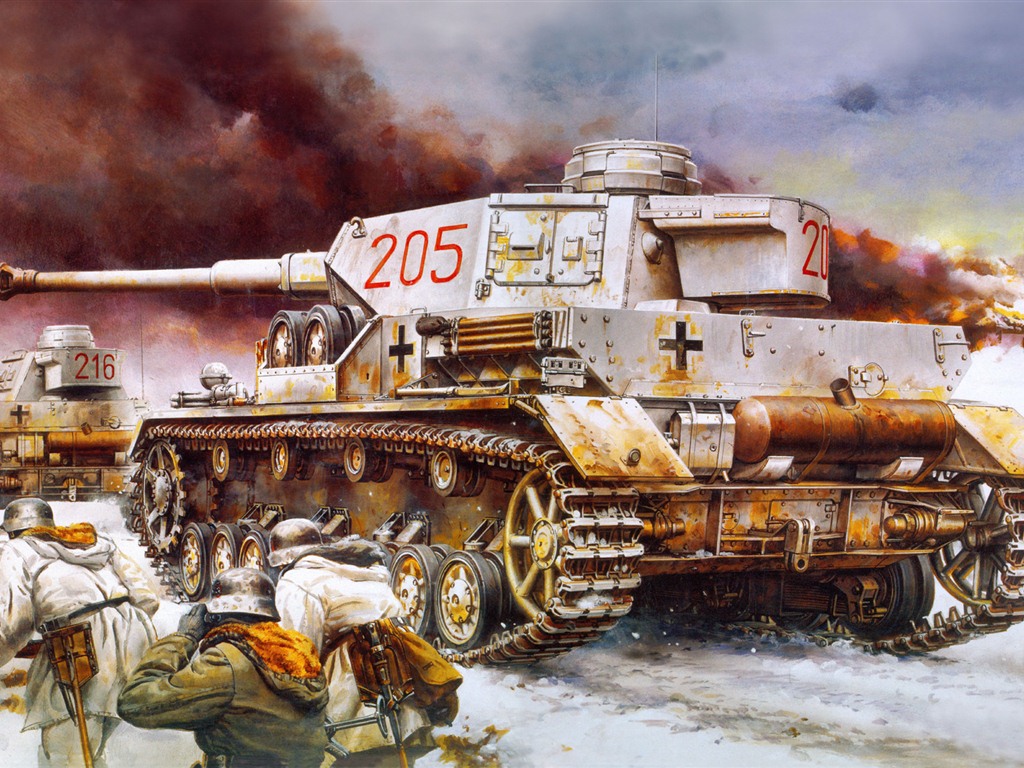 Tanques blindados militares, fondos de pantalla de pintura de alta definición #15 - 1024x768