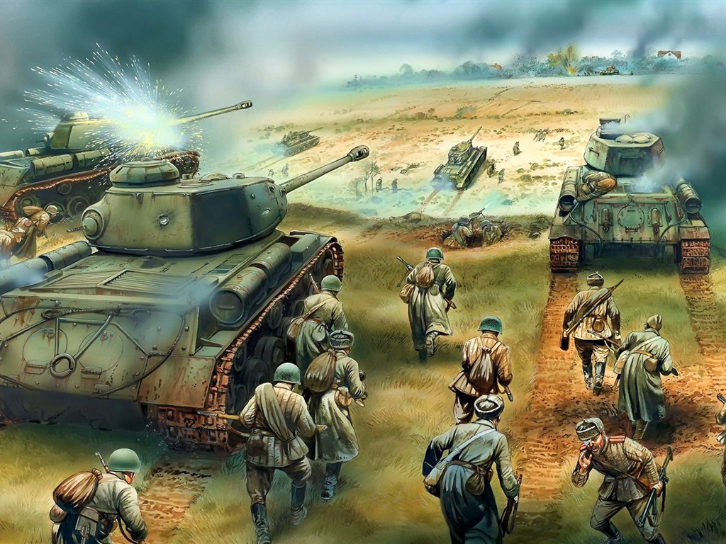 軍事坦克裝甲 高清繪畫壁紙 #20 - 1024x768