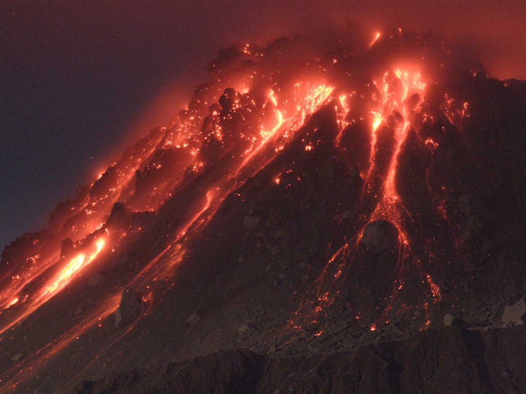 壮大な風景の壁紙の火山噴火 #1 - 1024x768