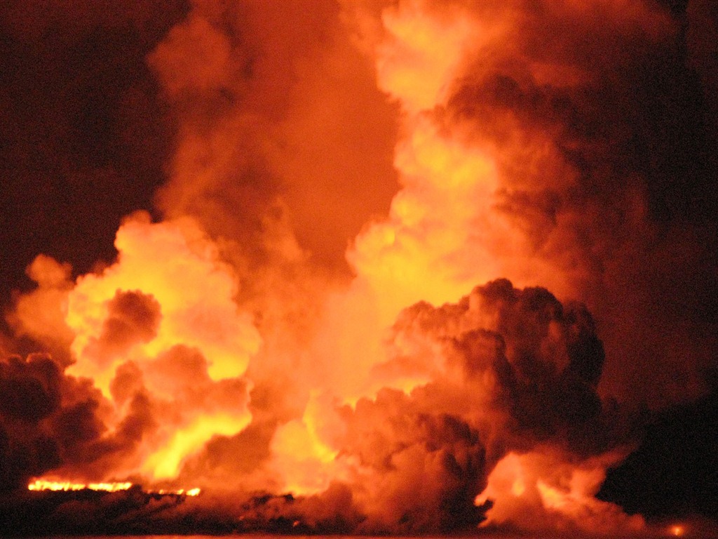 壮大な風景の壁紙の火山噴火 #2 - 1024x768