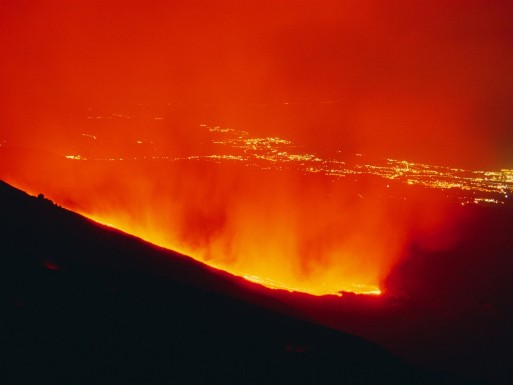 壮大な風景の壁紙の火山噴火 #4 - 1024x768