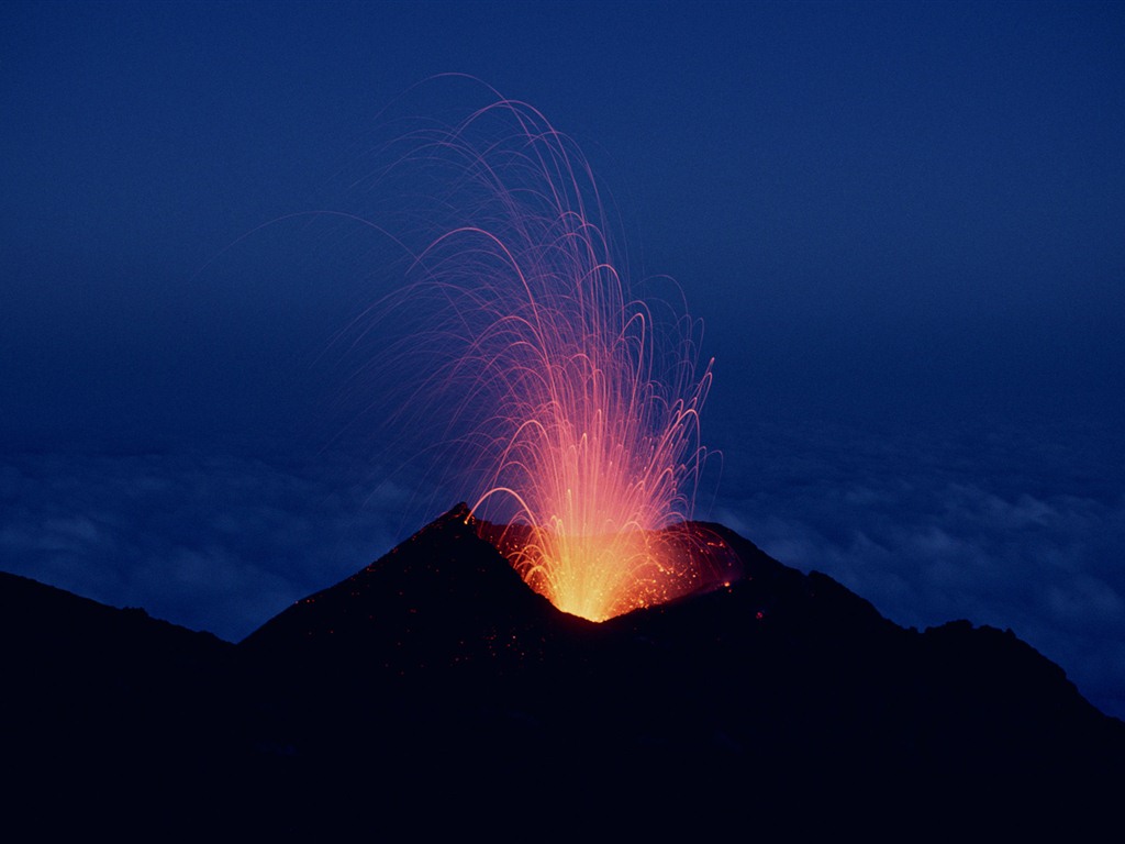 壮大な風景の壁紙の火山噴火 #11 - 1024x768