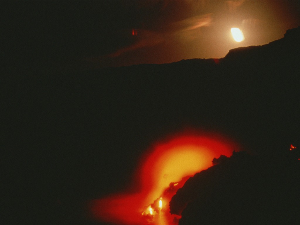 장엄한 풍경 배경 화면의 화산이 폭발 #16 - 1024x768