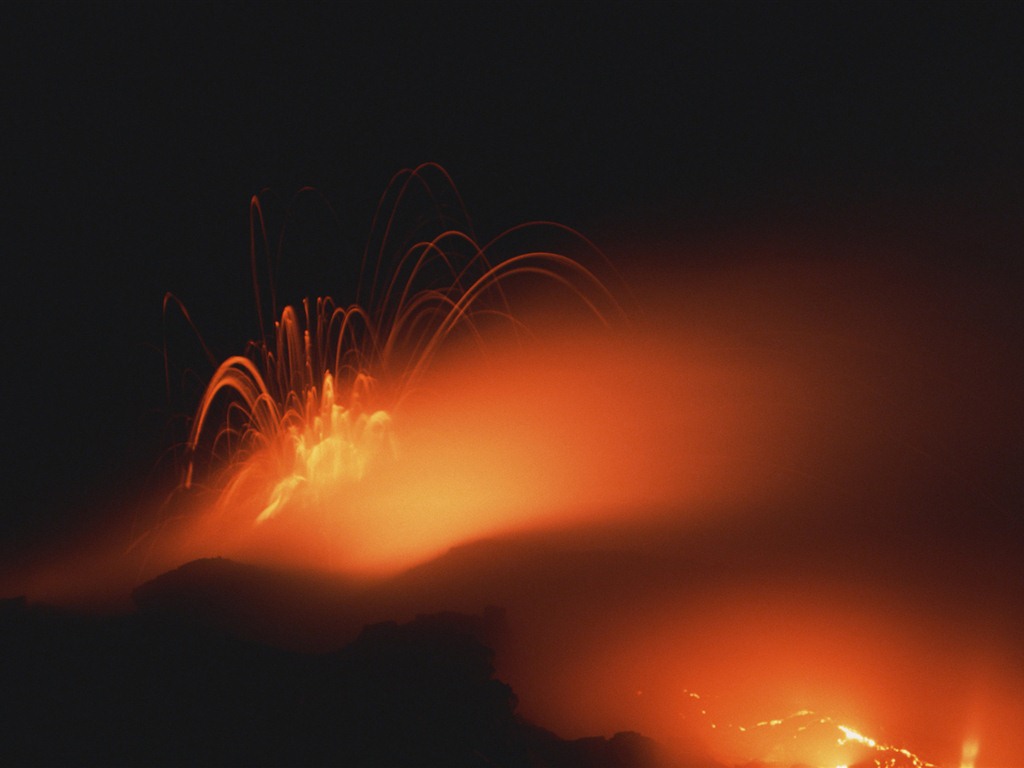 壮大な風景の壁紙の火山噴火 #17 - 1024x768