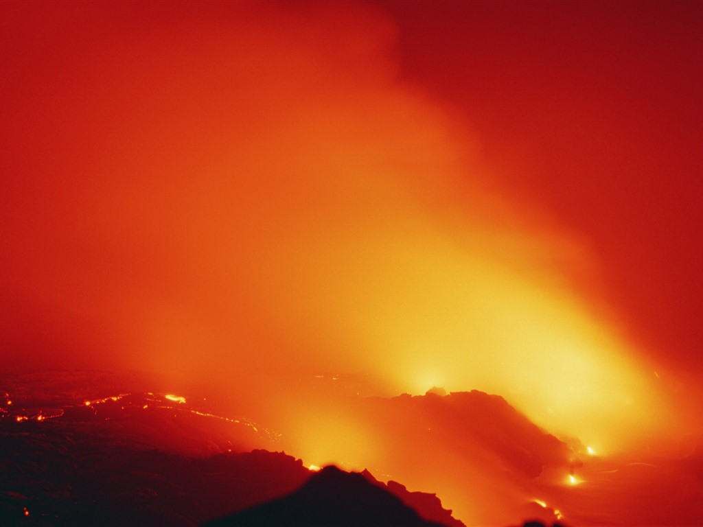 壮大な風景の壁紙の火山噴火 #18 - 1024x768