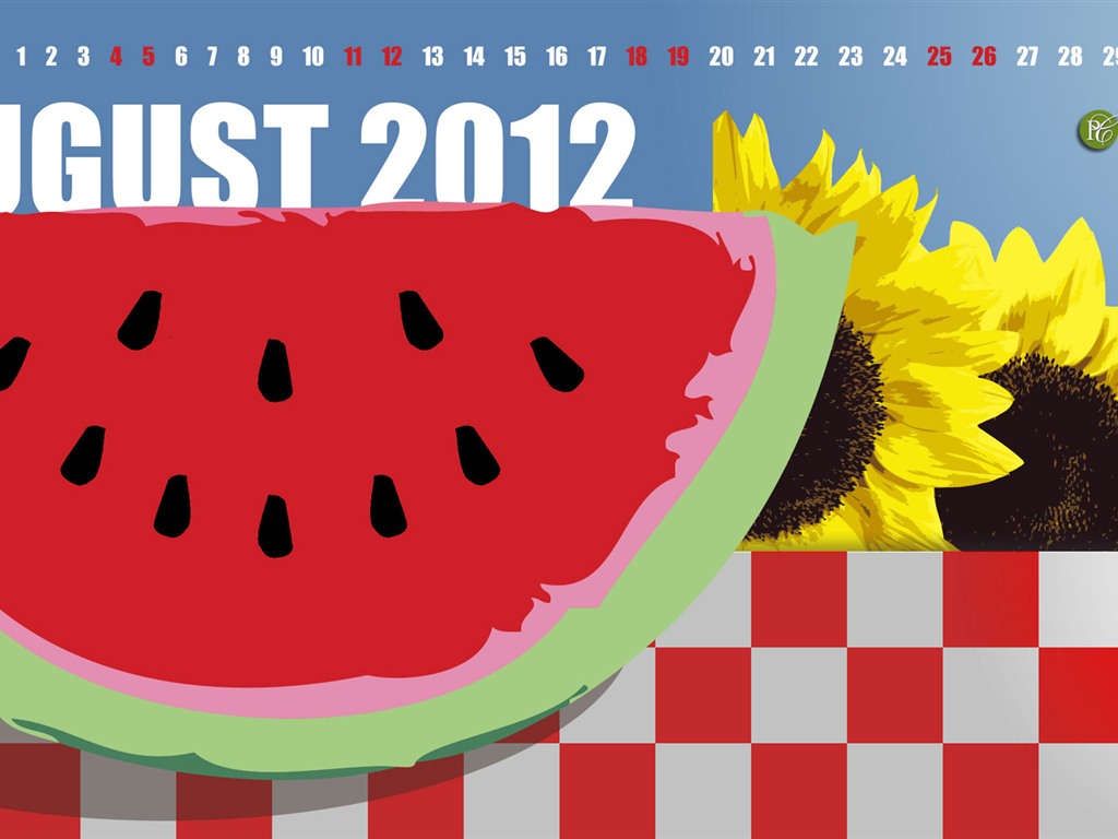 2012年8月 月曆壁紙(一) #6 - 1024x768