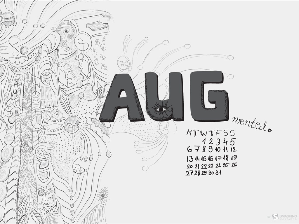 August 2012 Kalender Wallpapers (1) #11 - 1024x768