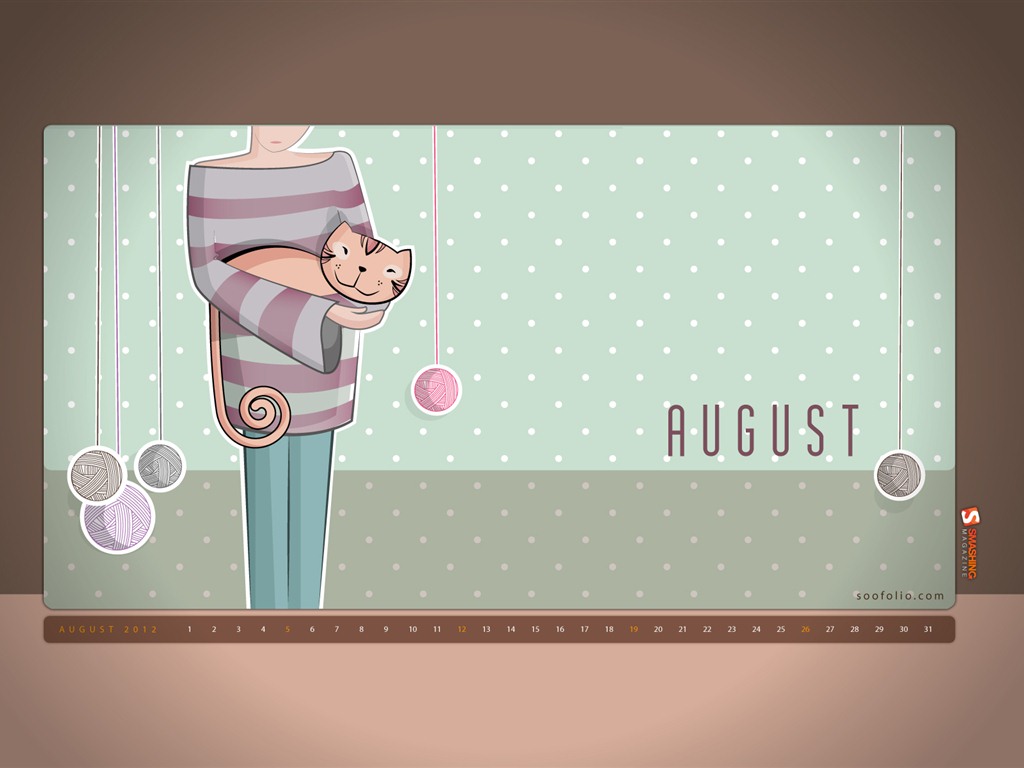 August 2012 Kalender Wallpapers (1) #12 - 1024x768