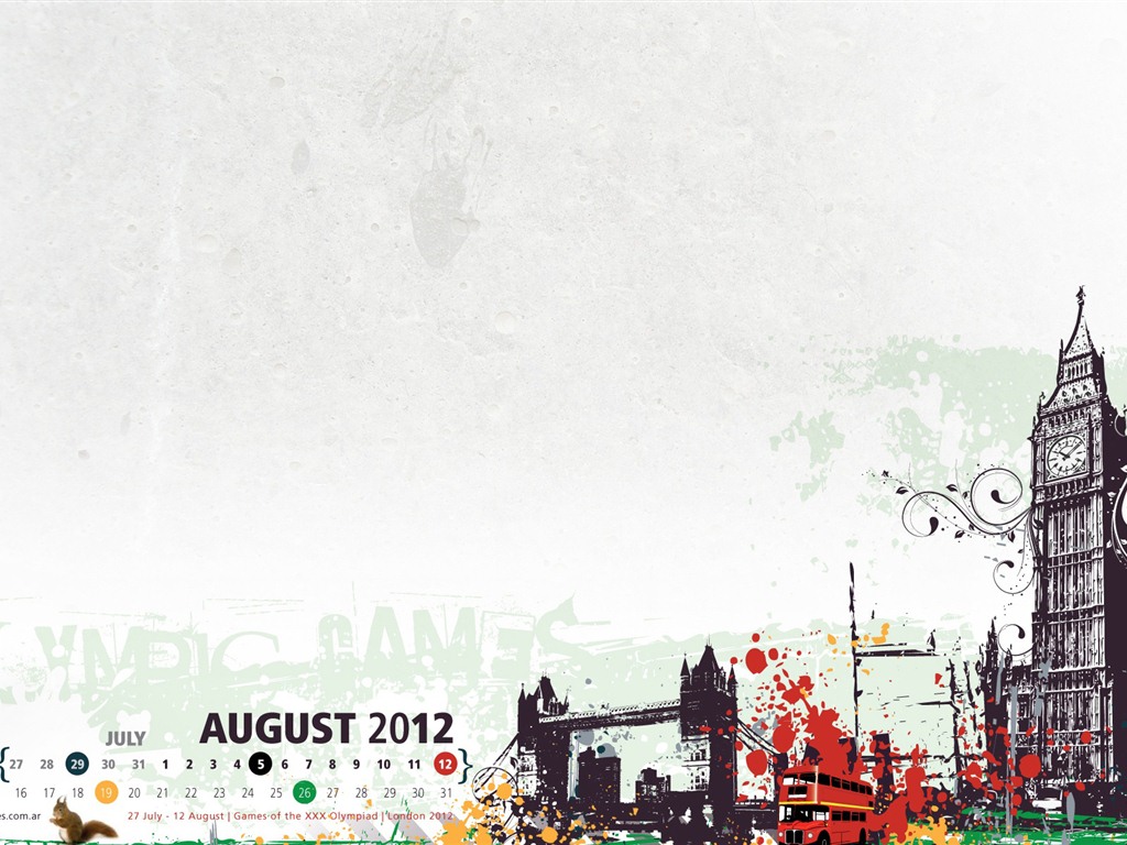2012年8月 月曆壁紙(二) #6 - 1024x768