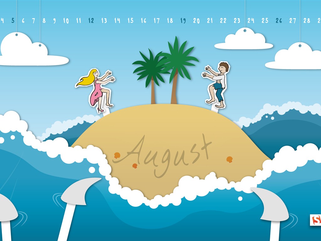 August 2012 Calendar wallpapers (2) #8 - 1024x768