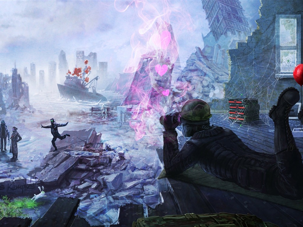 Romantically Apocalyptic 浪漫的世界末日 創意繪畫壁紙(二) #13 - 1024x768