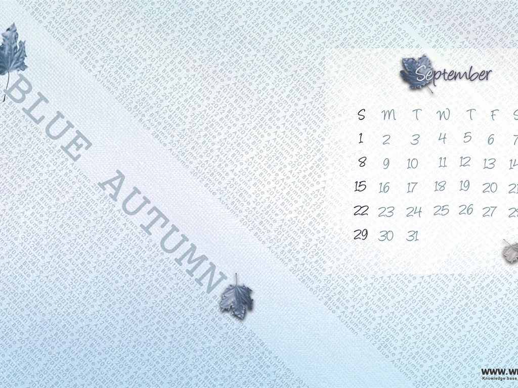 09 2012 Calendar fondo de pantalla (1) #12 - 1024x768