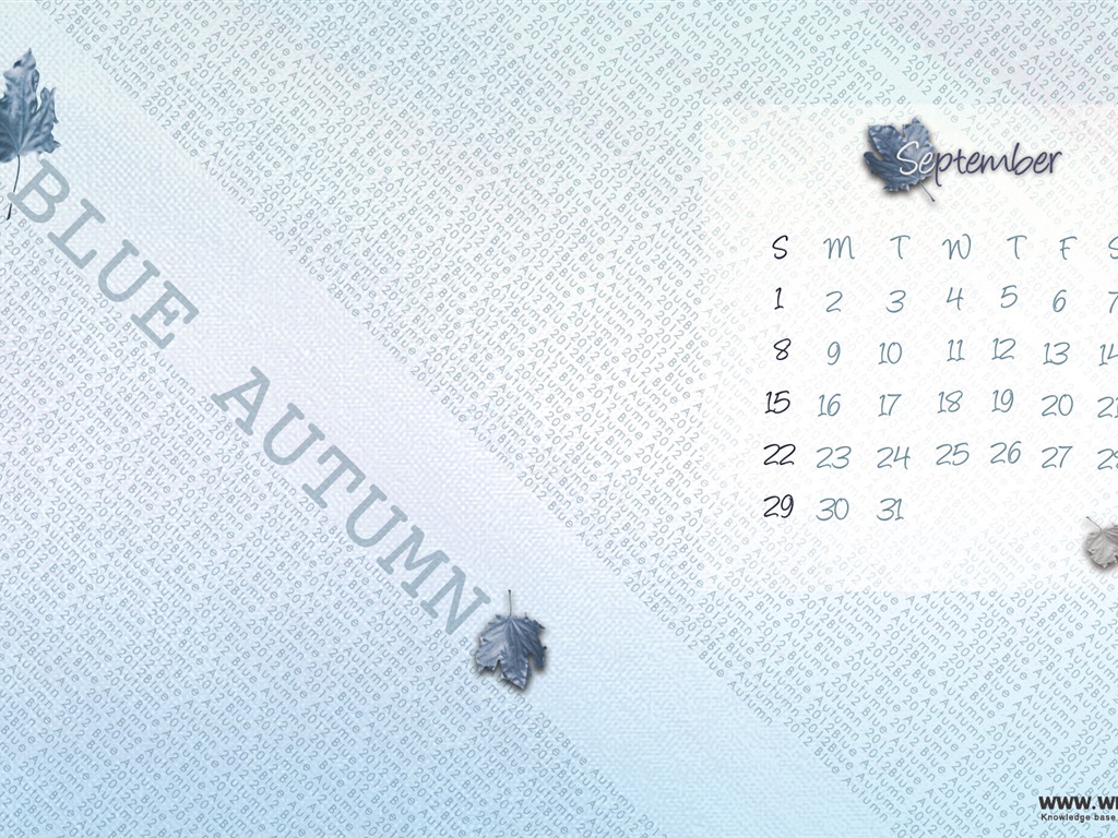 September 2012 Calendar wallpaper (1) #12 - 1024x768