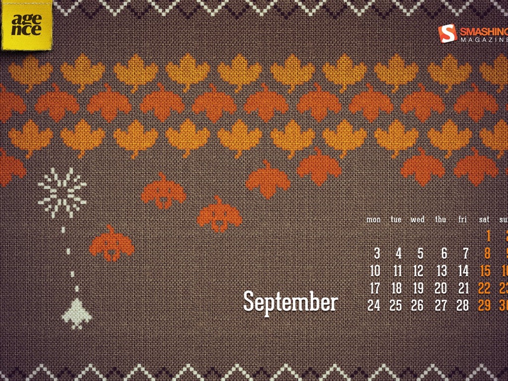 September 2012 Calendar wallpaper (1) #15 - 1024x768