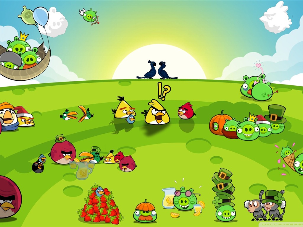 Angry Birds fonds d'écran de jeux #11 - 1024x768