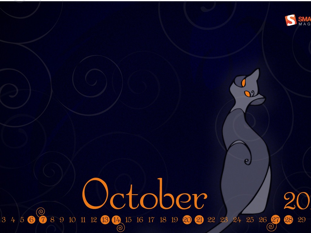 Octobre 2012 Calendar Wallpaper (1) #8 - 1024x768