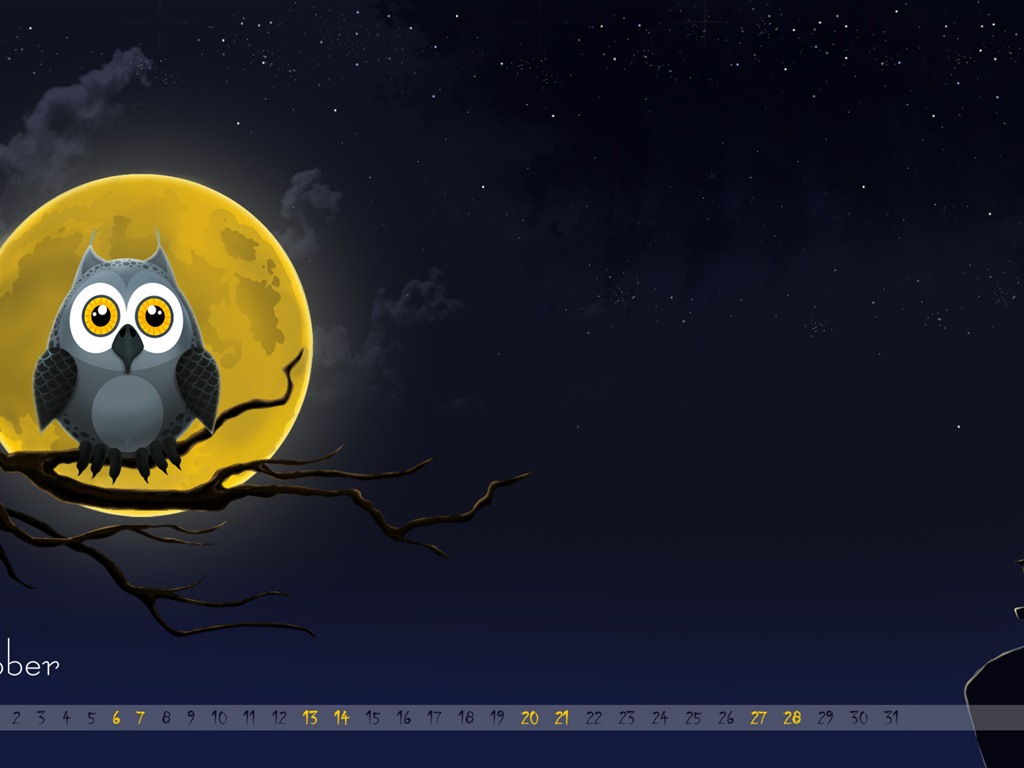 2012年10月 月曆壁紙(一) #16 - 1024x768