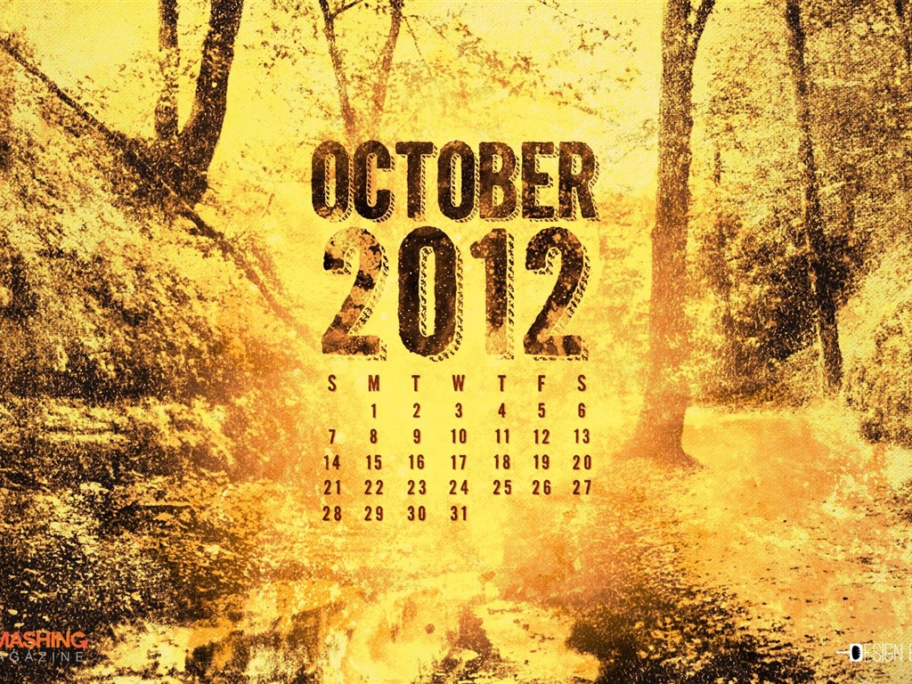 Oktober 2012 Kalender Wallpaper (2) #8 - 1024x768