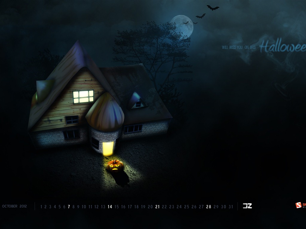 Oktober 2012 Kalender Wallpaper (2) #14 - 1024x768