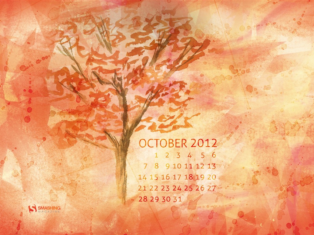 Oktober 2012 Kalender Wallpaper (2) #15 - 1024x768