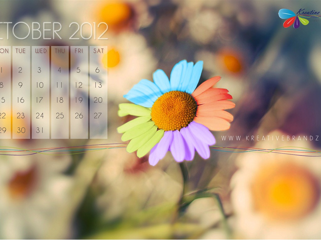Oktober 2012 Kalender Wallpaper (2) #17 - 1024x768