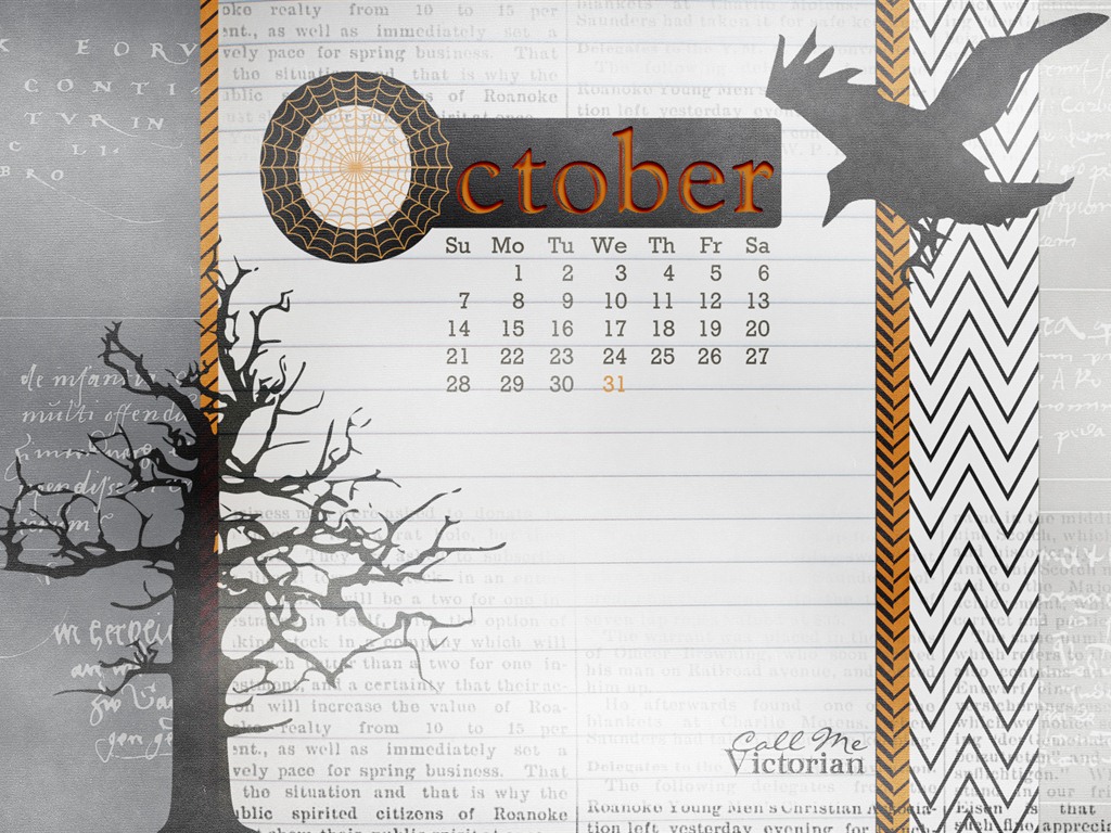Oktober 2012 Kalender Wallpaper (2) #18 - 1024x768