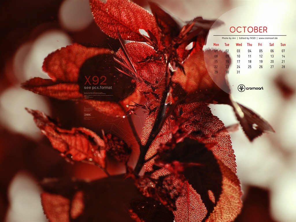 October 2012 Calendar wallpaper (2) #20 - 1024x768