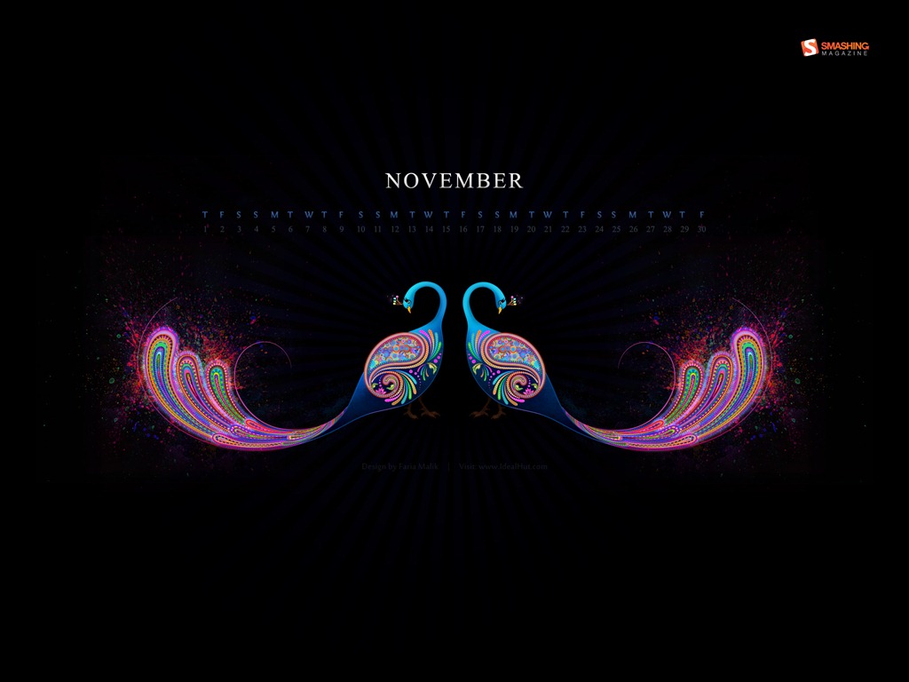 November 2012 Calendar wallpaper (1) #8 - 1024x768