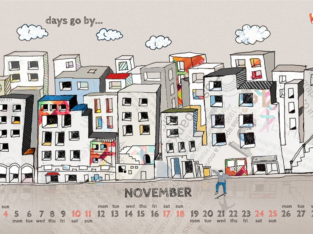 2012年11月 月曆壁紙(一) #14 - 1024x768