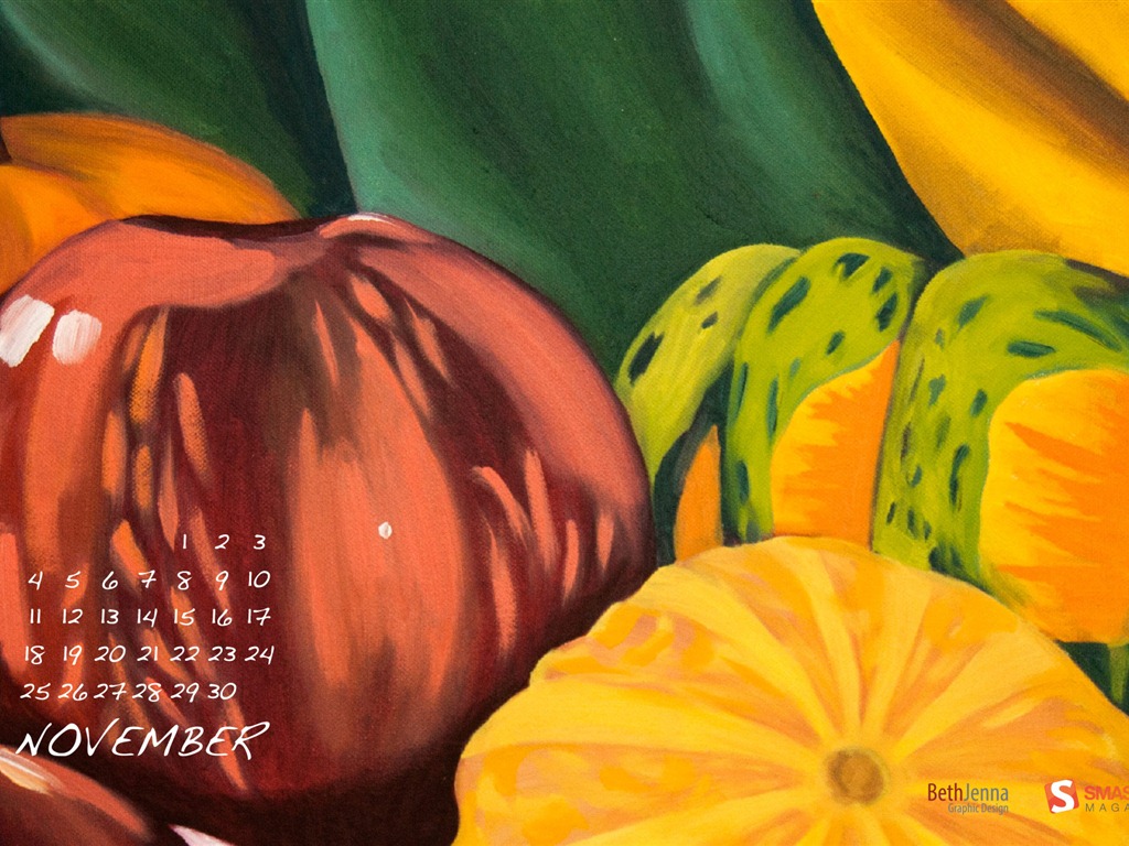 November 2012 Calendar wallpaper (1) #18 - 1024x768
