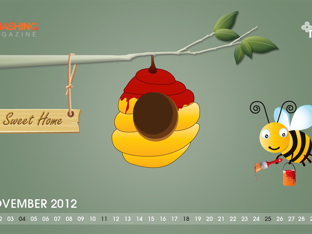 November 2012 Kalender Wallpaper (2) #2 - 1024x768