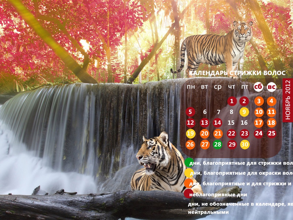 November 2012 Kalender Wallpaper (2) #18 - 1024x768