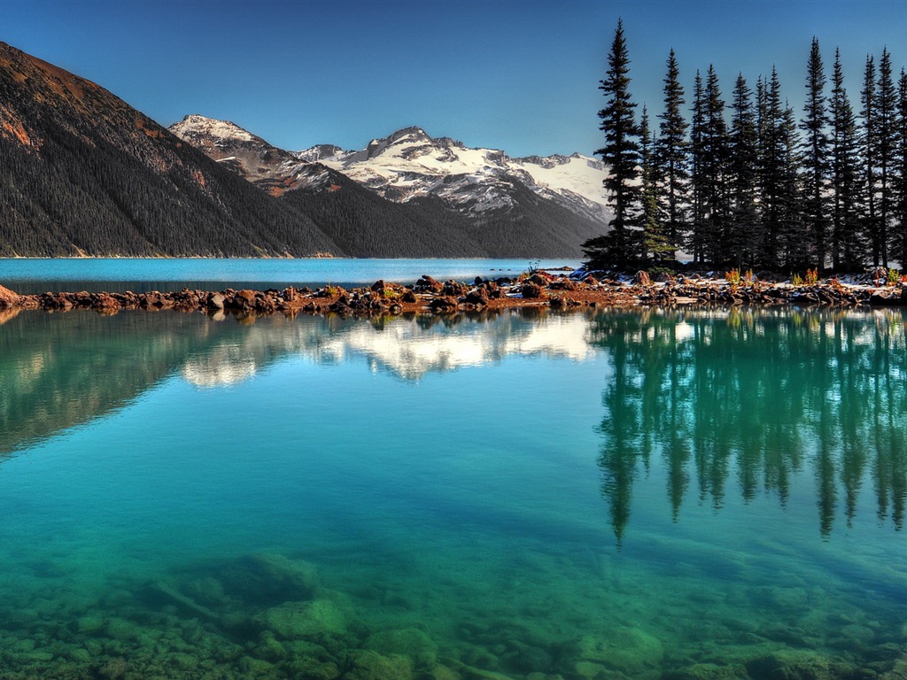 湖泊，大海，树木，森林，高山，精美风景壁纸14 - 1024x768