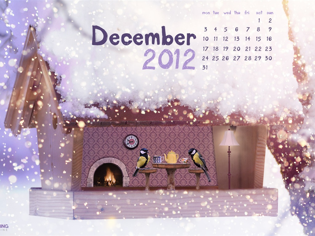 2012年12月 月曆壁紙(一) #1 - 1024x768