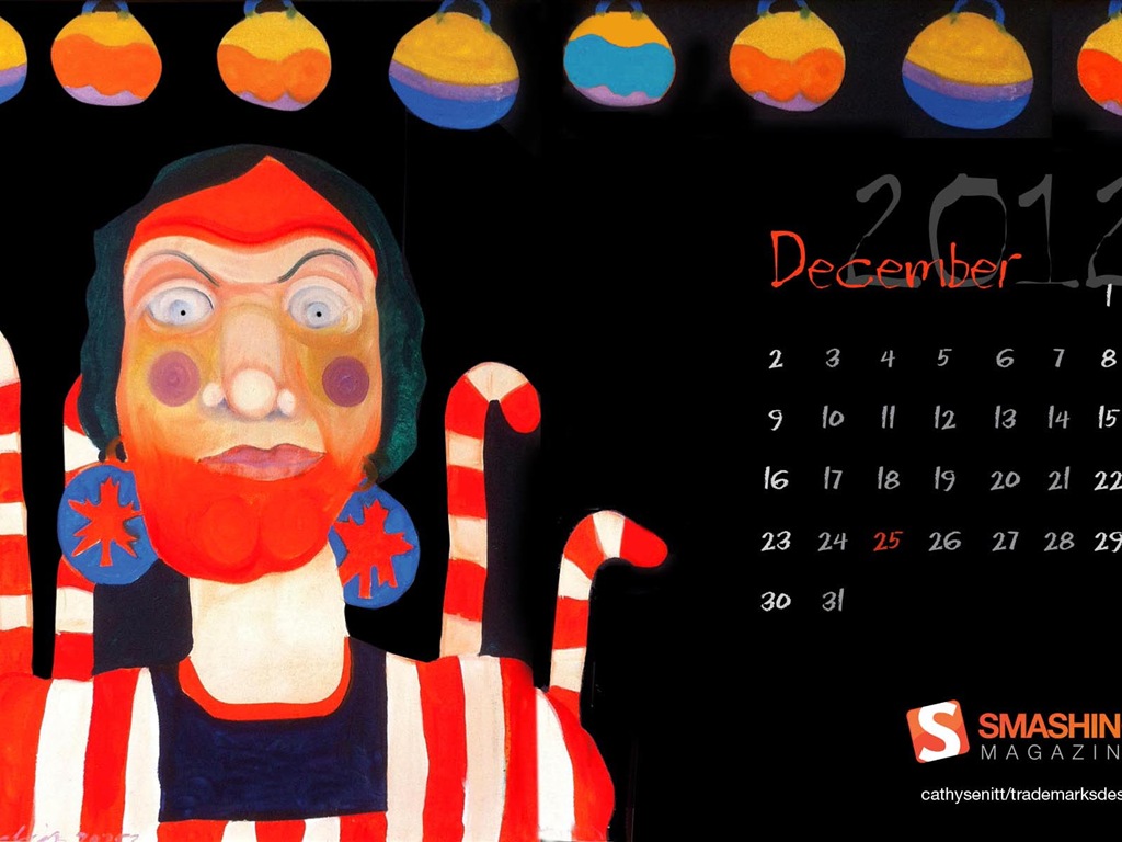 2012年12月 月曆壁紙(一) #14 - 1024x768