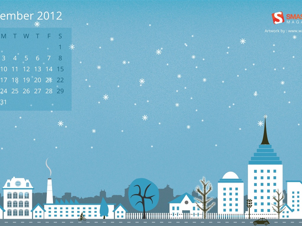 Dezember 2012 Kalender Wallpaper (2) #15 - 1024x768