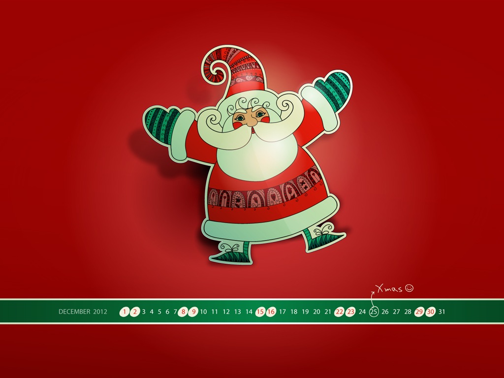 Dezember 2012 Kalender Wallpaper (2) #17 - 1024x768