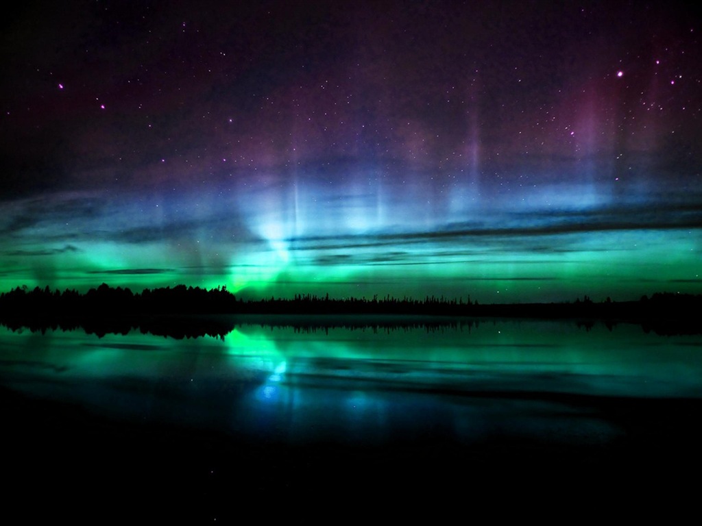 Přírodní divy Northern Lights HD Wallpaper (1) #16 - 1024x768