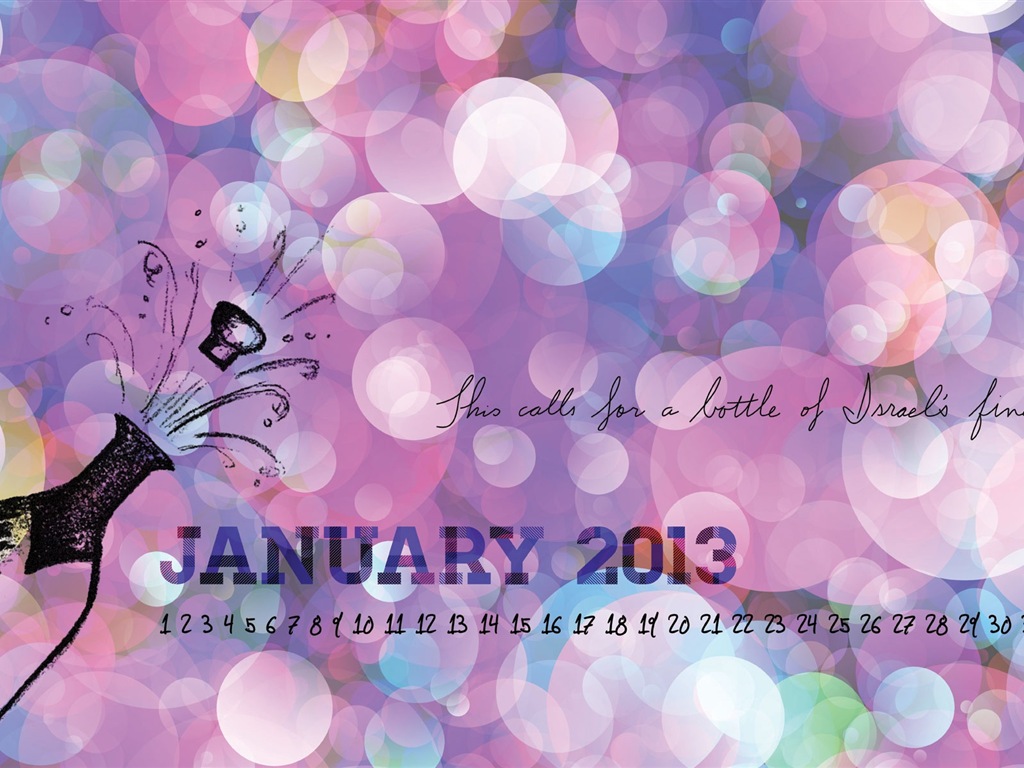 2013年1月 月曆壁紙(一) #14 - 1024x768