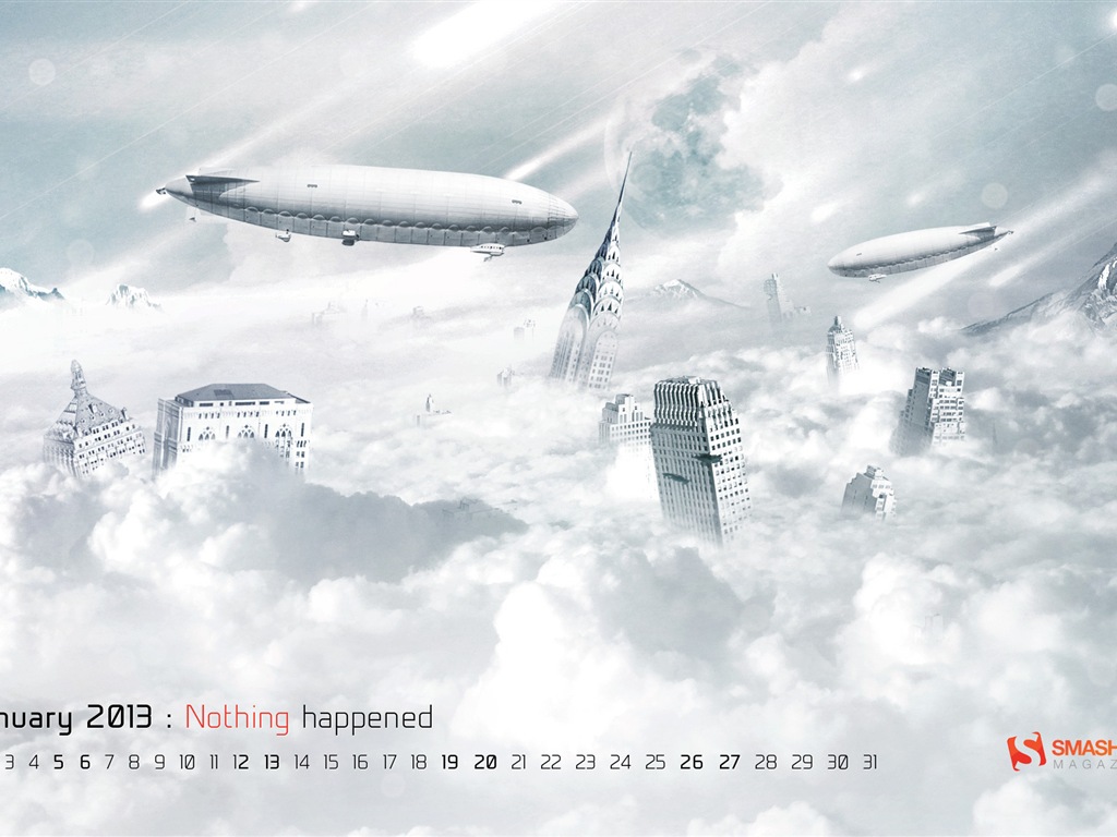 Januar 2013 Kalender Wallpaper (2) #3 - 1024x768