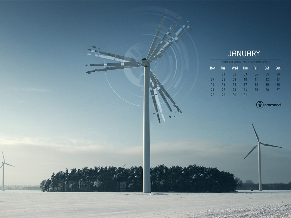 Januar 2013 Kalender Wallpaper (2) #20 - 1024x768